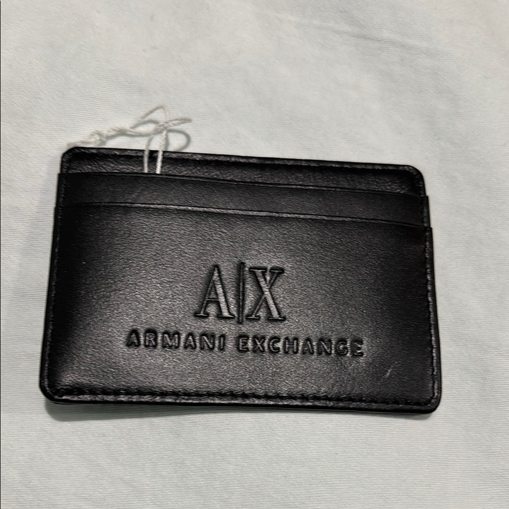 Armani Exchange Black Leather Card Holder